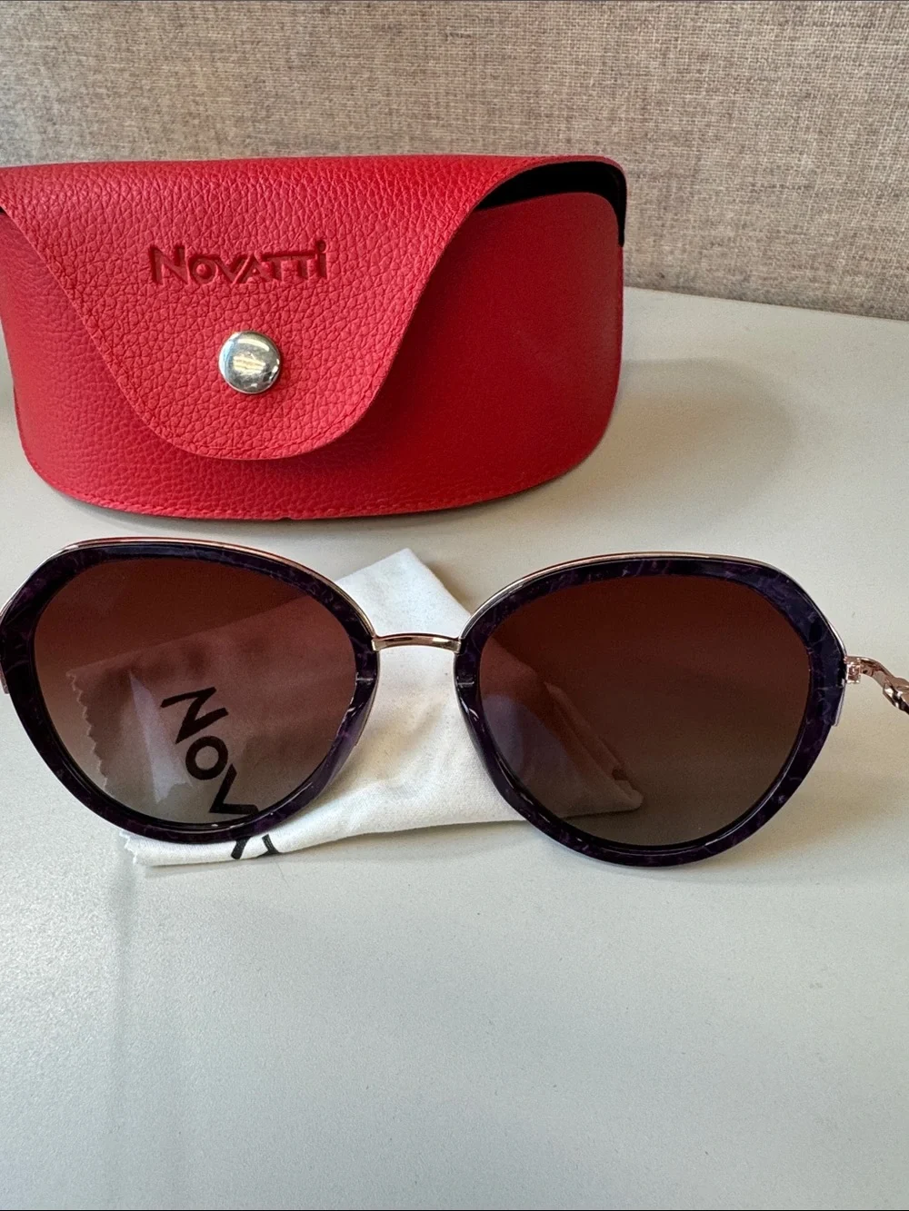 Authentic Novatti Italian Sunglasses in Purple NEW